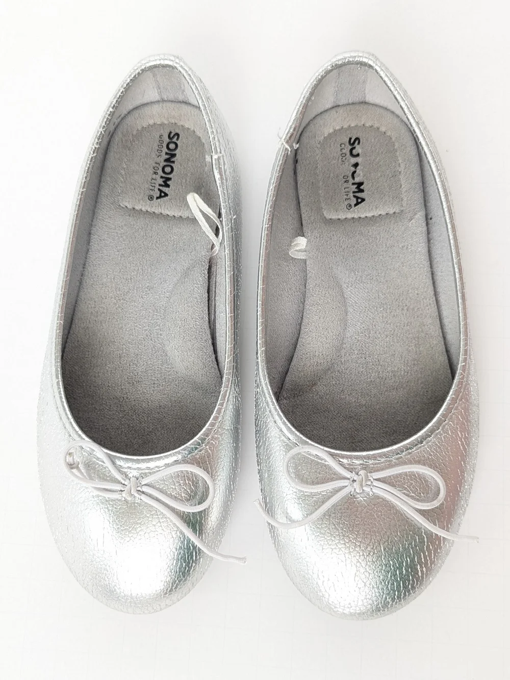 Sonoma Metallic Silver Ballet Flats with Bow